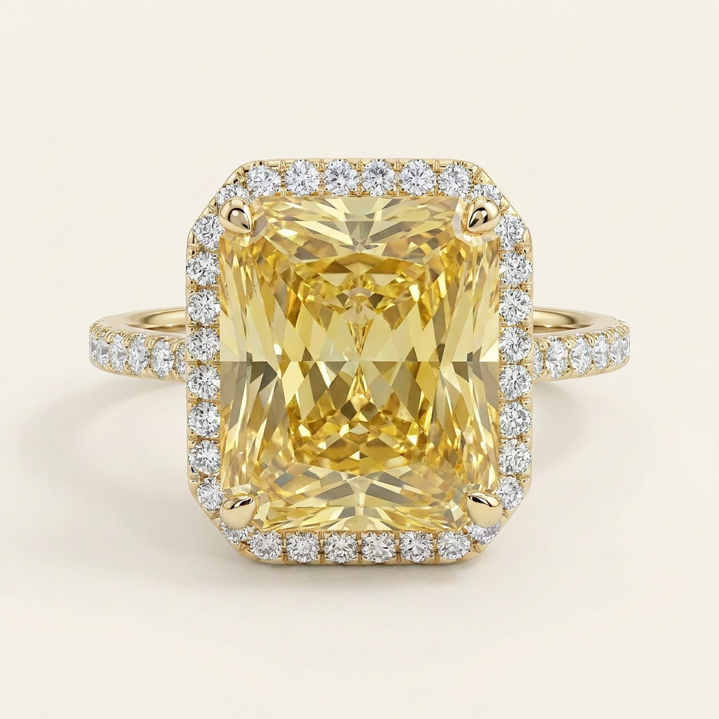 Moissanite 2.50 CT Radiant Cut Diamond Halo Ring