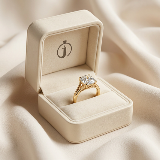 Moissanite 3.00 CT Cushion Cut Diamond Promise Solitaire Ring