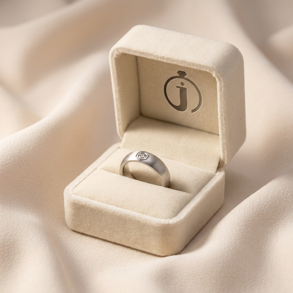 Natural Salt & Pepper 0.05 CT Hexagon Cut Diamond Band