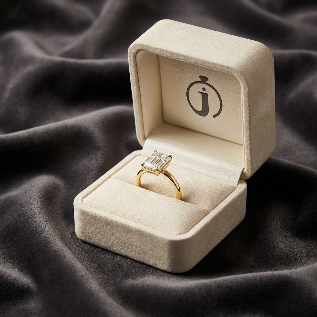 Moissanite 3.40 CT Emerald Cut Diamond Solitaire Ring