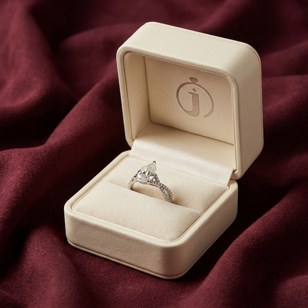 Moissanite 4.30 CT Pear Cut Diamond Solitaire Ring