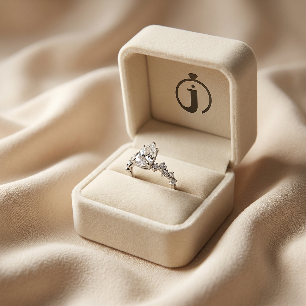 Moissanite 2.00 CT Pear & Round Cut Diamond Solitaire Ring