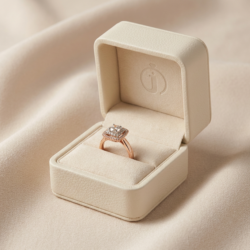 Moissanite 2.56 CT Round Cut Diamond Halo Ring