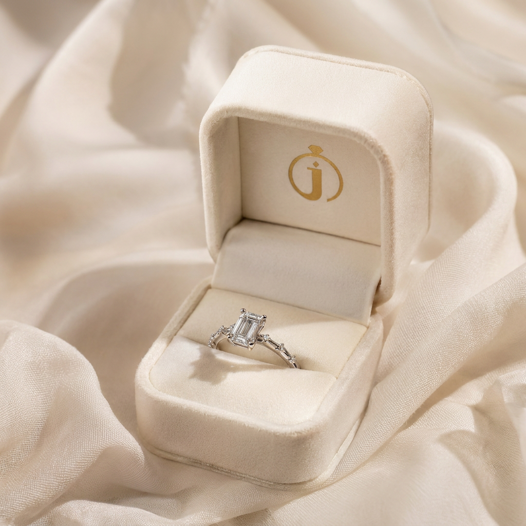 Moissanite 1.00 CT Emerald Cut Diamond Solitaire Ring