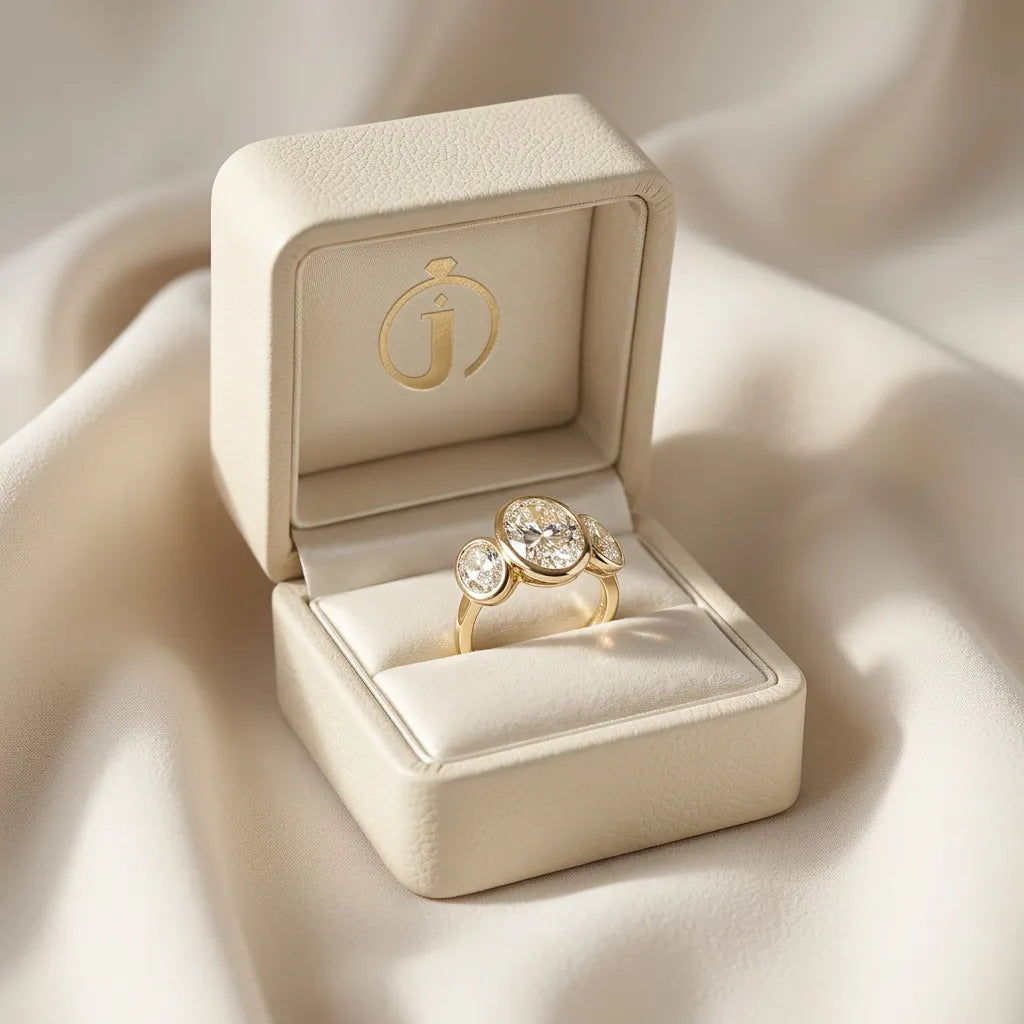 Moissanite 3.60 CT Oval Cut Diamond Three Stone Ring