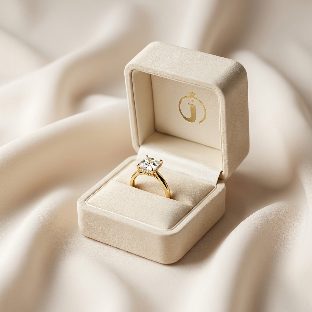 Moissanite 2.92 CT Asscher Cut Diamond Solitaire Ring