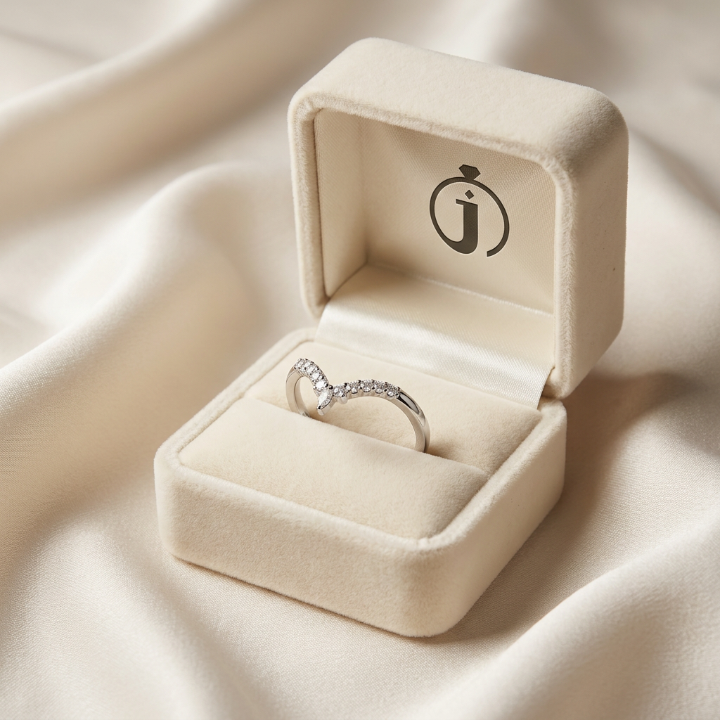 Moissanite 0.18 CT Marquise & Round Cut Diamond Ring