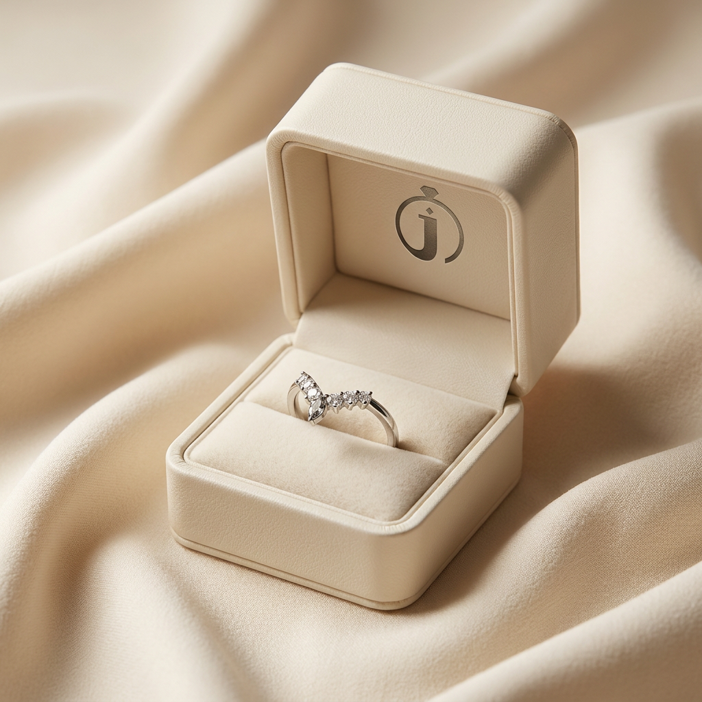 0.25 CT Marquise & Round Cut Salt and Pepper Diamond Ring (V1)