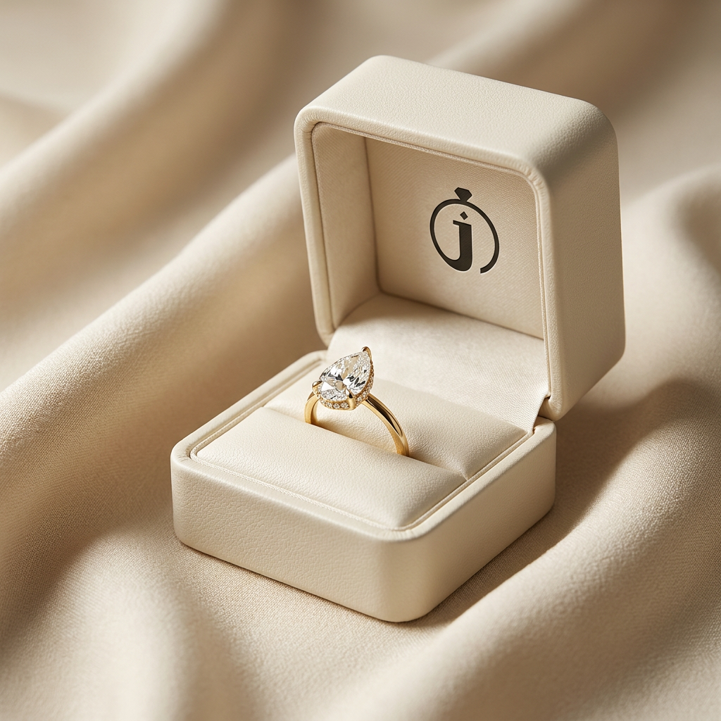 Moissanite 1.90 CT Pear Cut Diamond Solitaire Ring