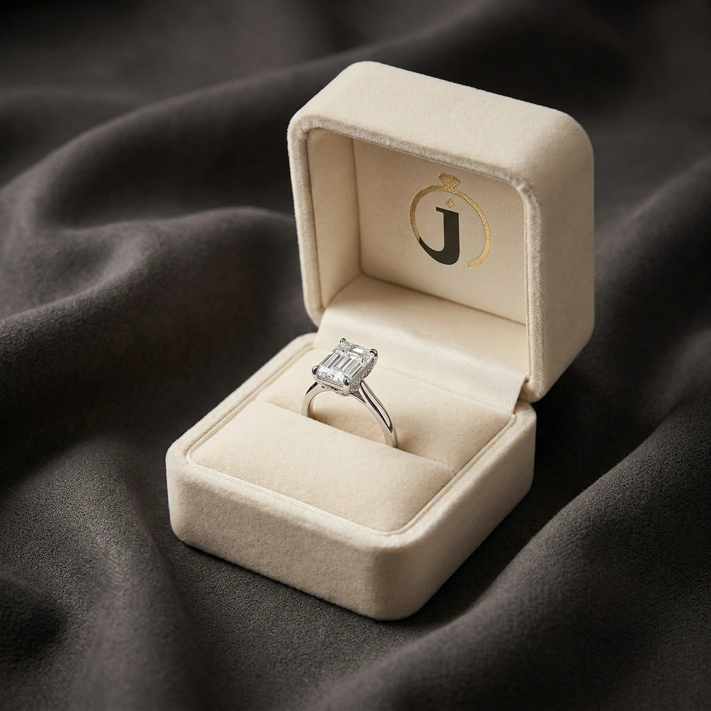 Lab Grown 2.00 CT Radiant Cut Diamond Pavé Solitaire Ring