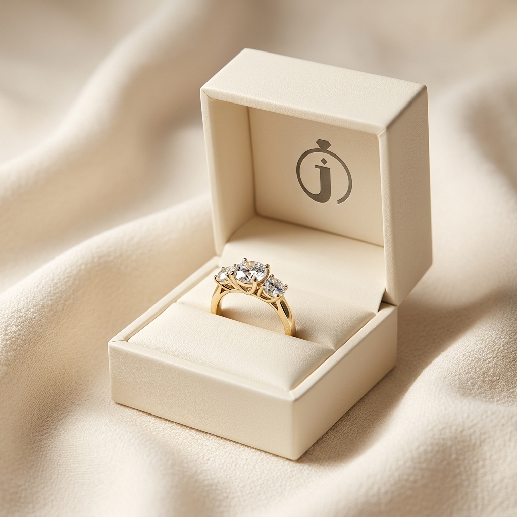 Moissanite 1.69 CT Round Cut Diamond Three Stone Ring