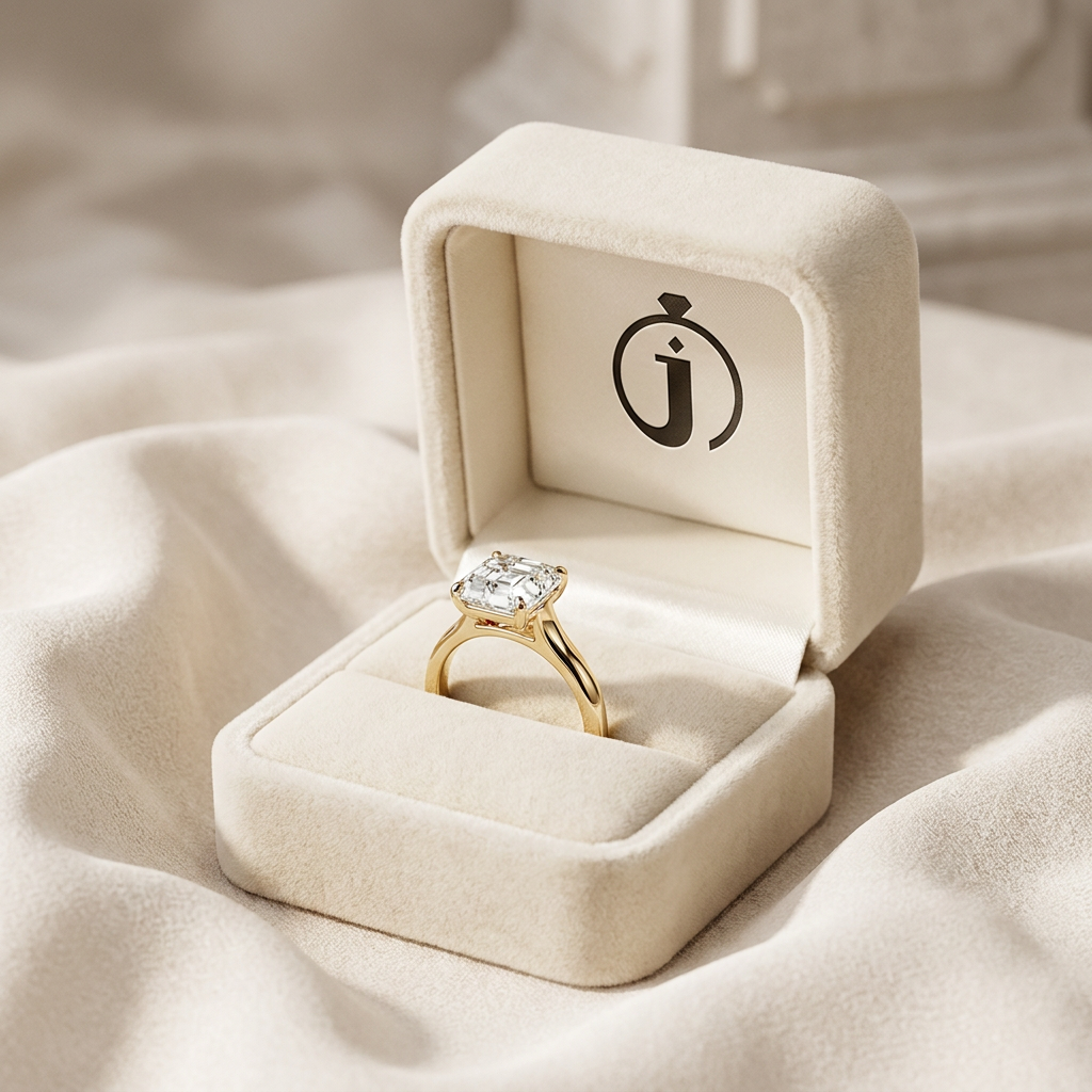 Moissanite 1.89 CT Asscher Cut Diamond Solitaire Ring