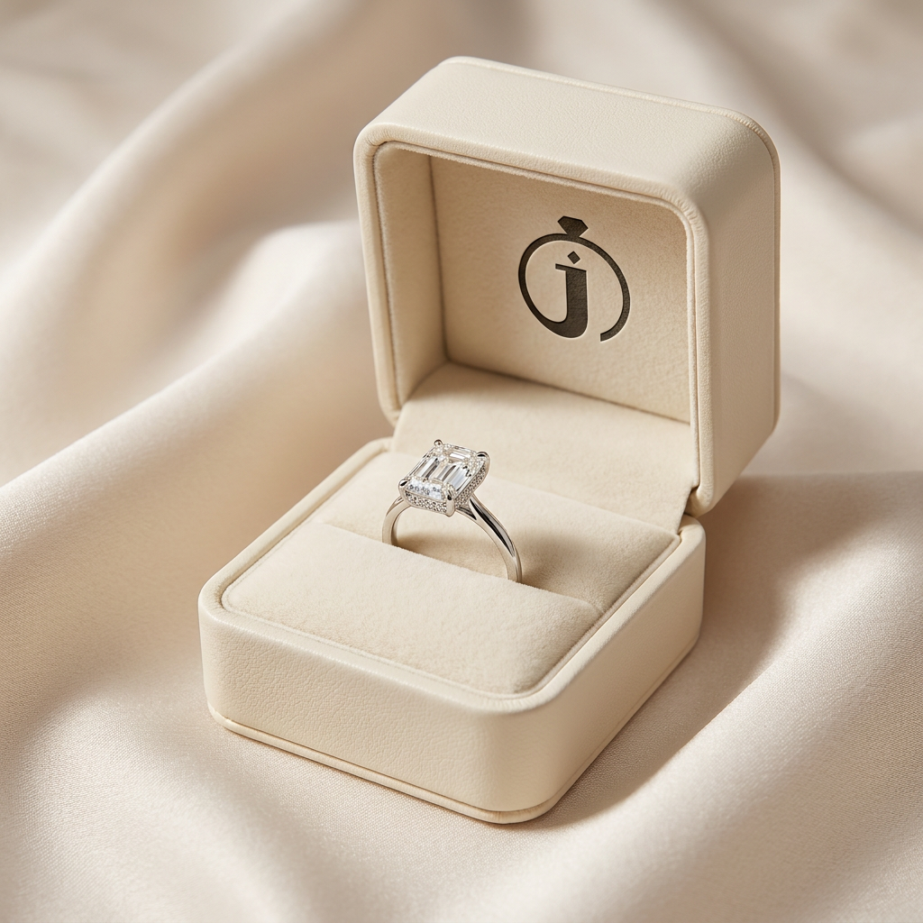 Moissanite 3.10 CT Radiant Cut Diamond Solitaire Ring (V-Brutalist)