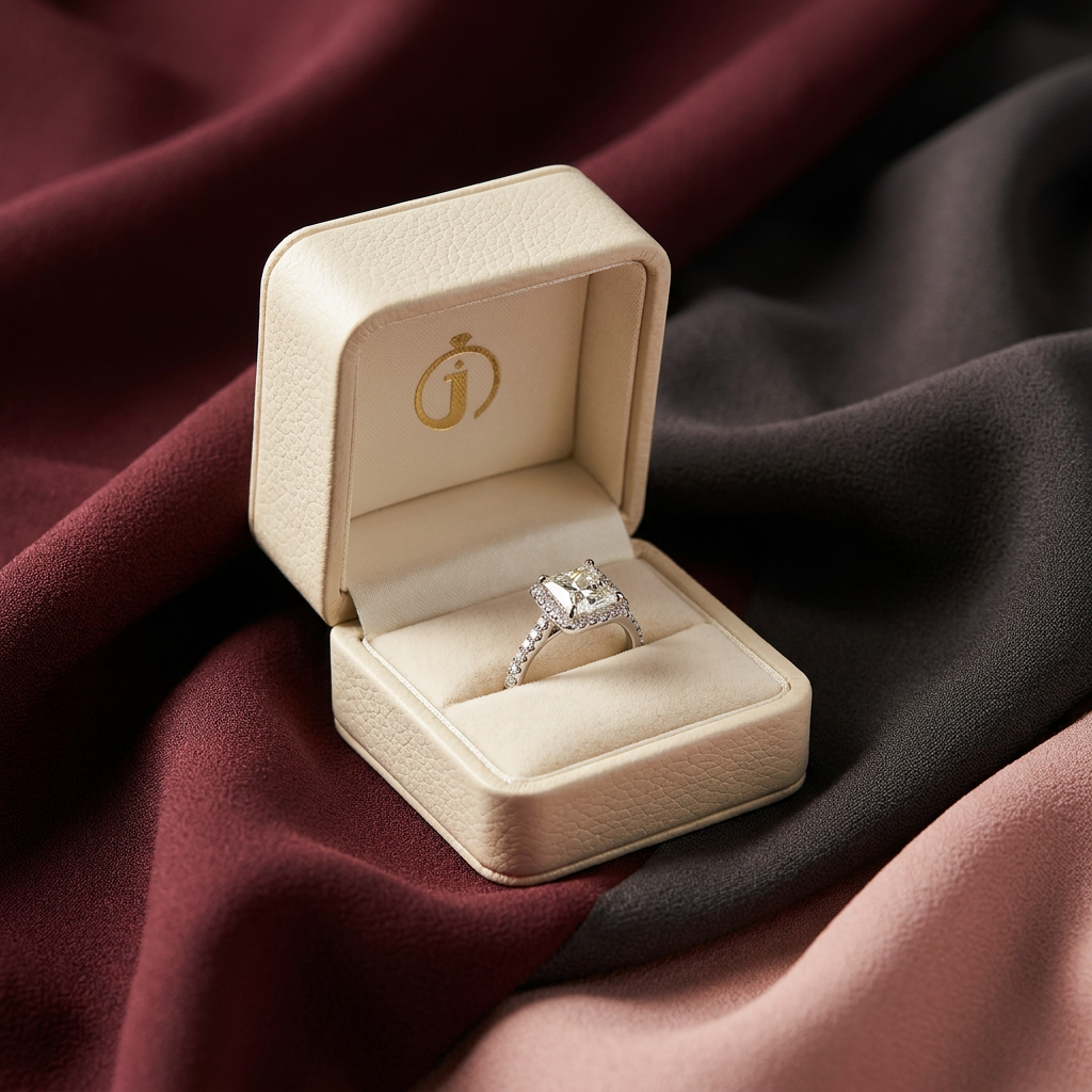 Moissanite 2.00 CT Princess Cut Diamond Halo Ring