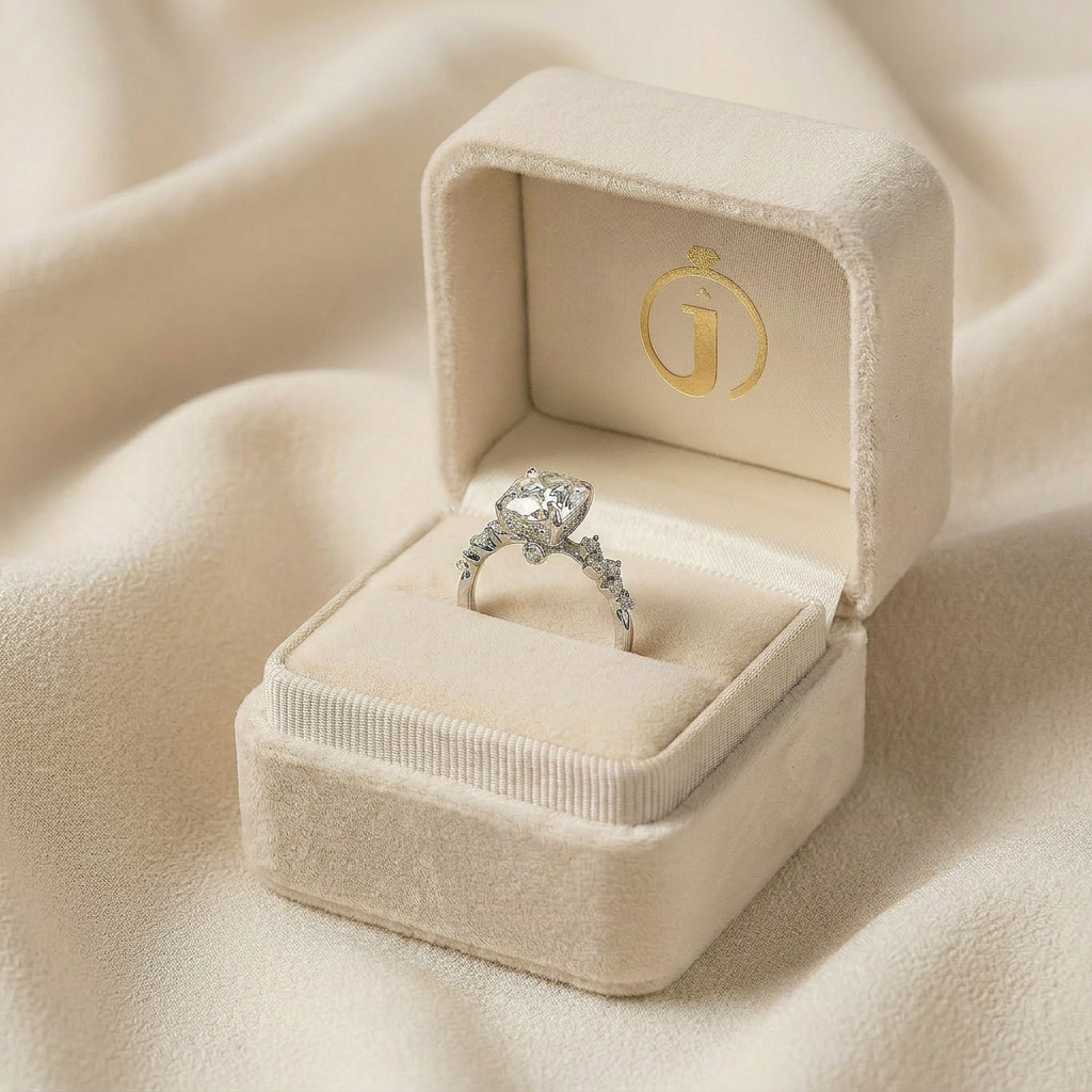 Moissanite 1.50 CT Cushion Cut Diamond Cluster Ring