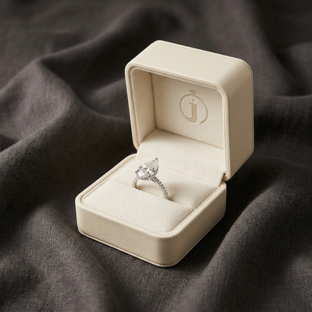 Moissanite 1.50 CT Pear Cut Diamond Solitaire Ring