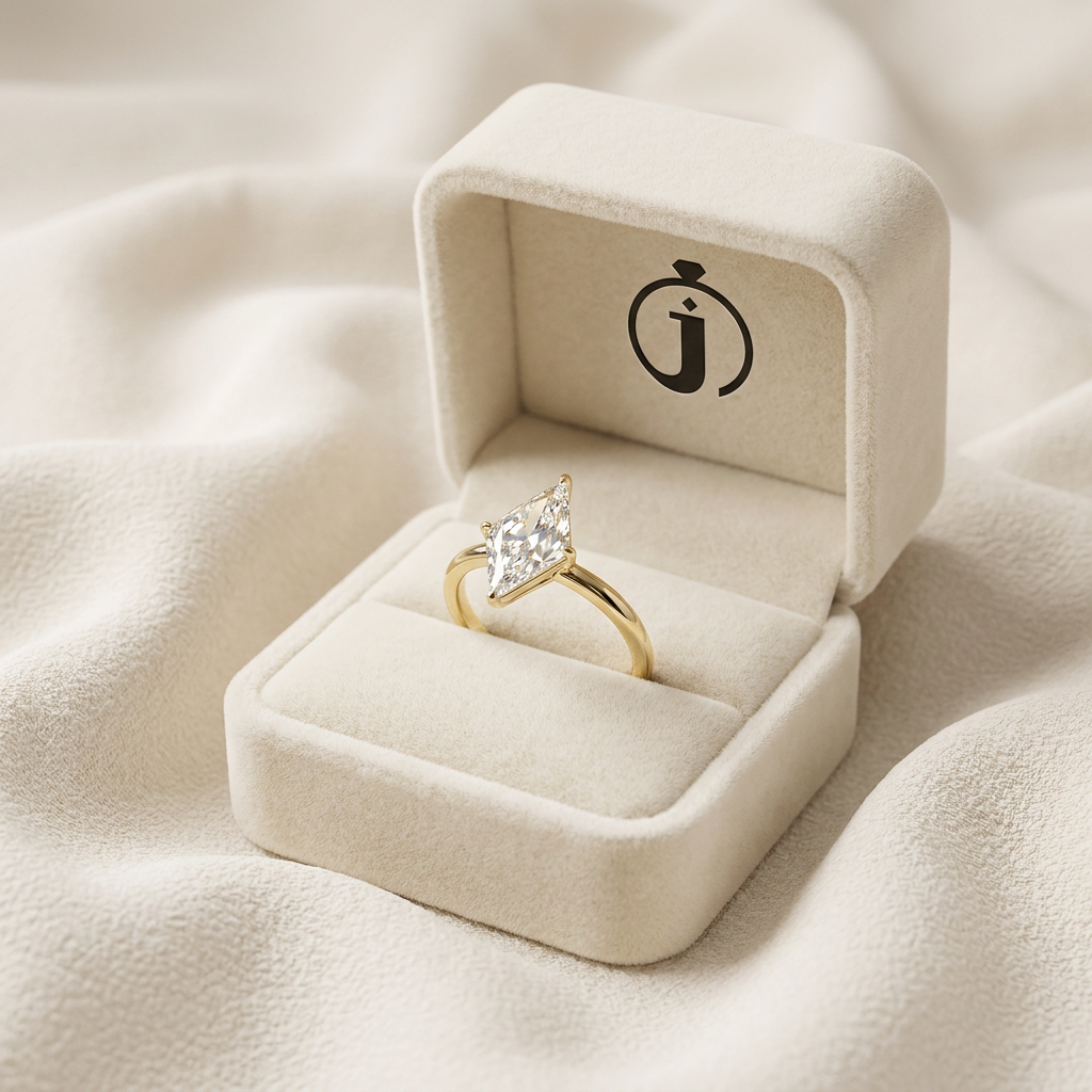 Moissanite 2.05 CT Lozenge Cut Diamond Solitaire Ring