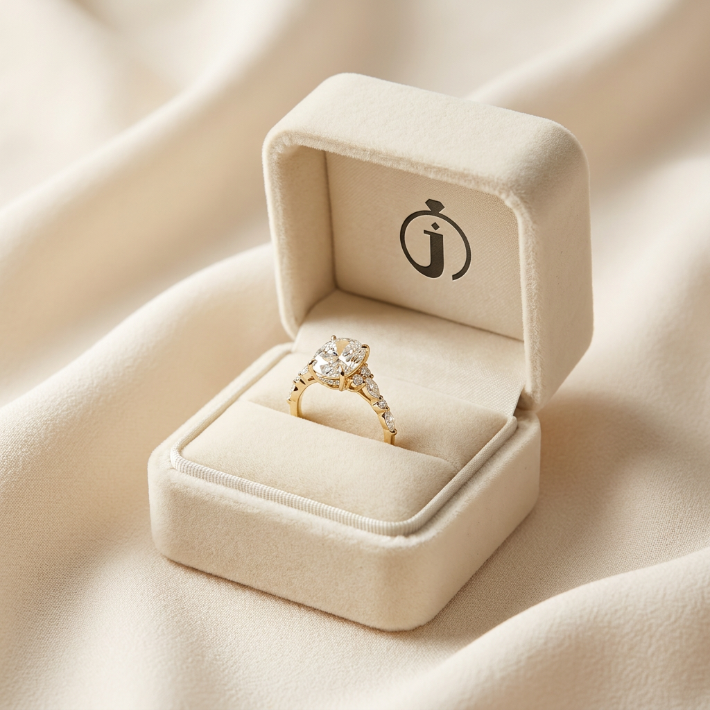 Moissanite 2.00 CT Oval Cut Diamond Cluster Ring