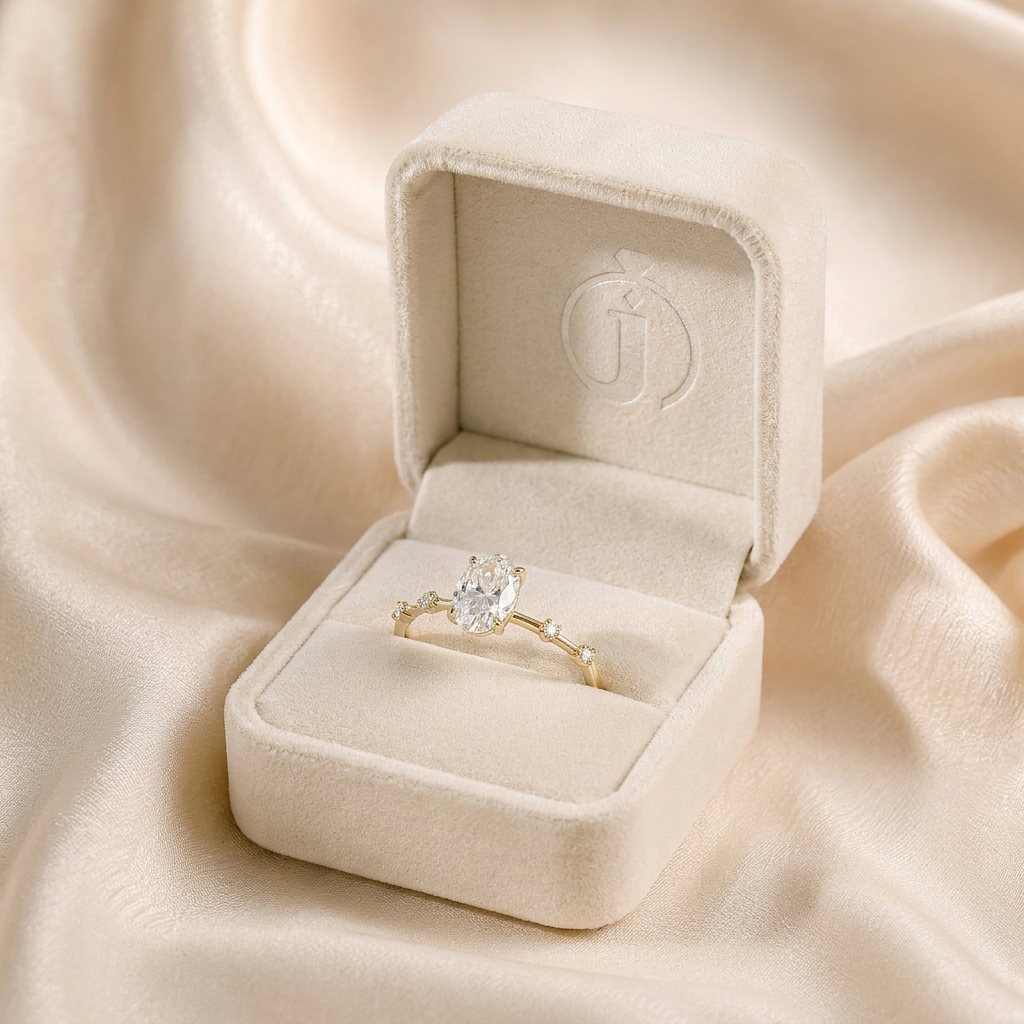 Moissanite 1.50 CT Oval Cut Diamond Solitaire Ring