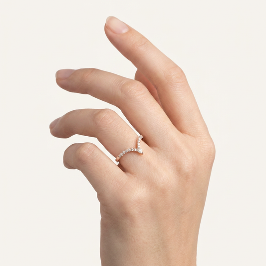 Moissanite 0.22 CT Pear & Round Cut Diamond Ring