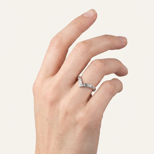 Minimalist V-Shape Plain Wedding Band
