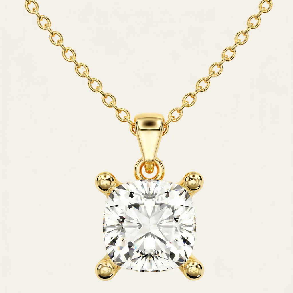 Moissanite 1.00 CT Cushion Cut Diamond Necklace