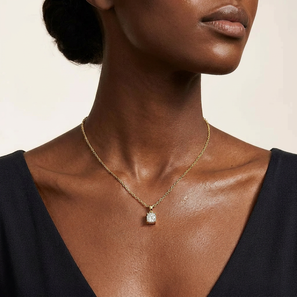 Moissanite 1.00 CT Cushion Cut Diamond Necklace