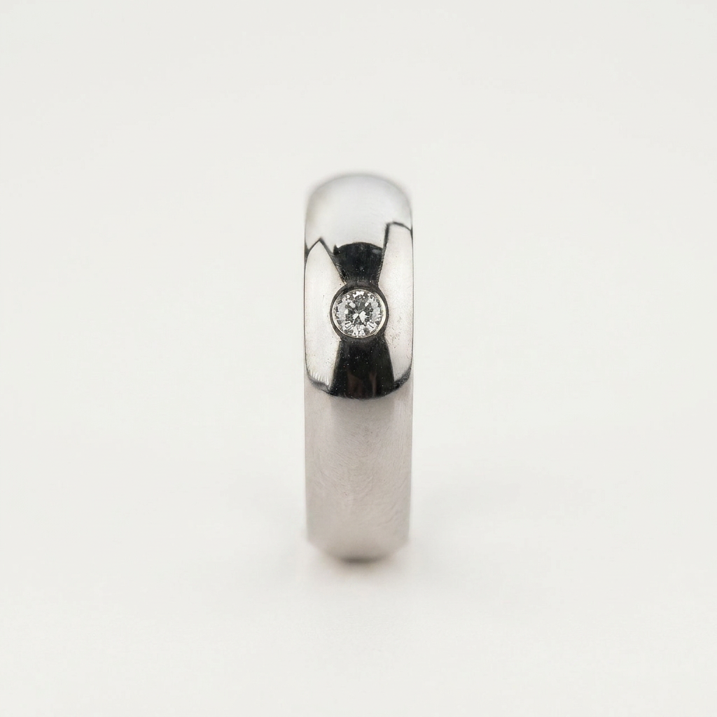 0.10 CT Round Cut Salt and Pepper Diamond Ring (V-Pepper)