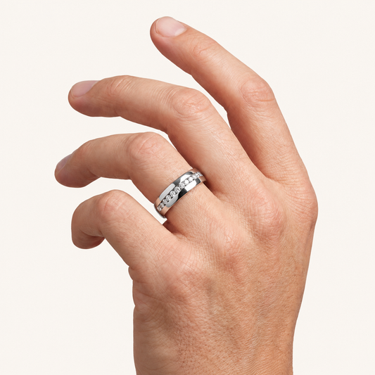 Lab Grown Diamond 0.48 CT Round Cut Men's Ring