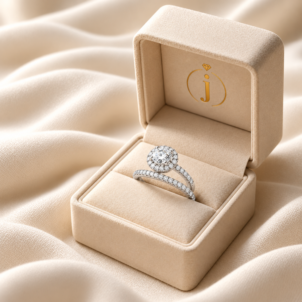 Lab Grown Diamond 1.00 CT Oval Cut Halo Ring