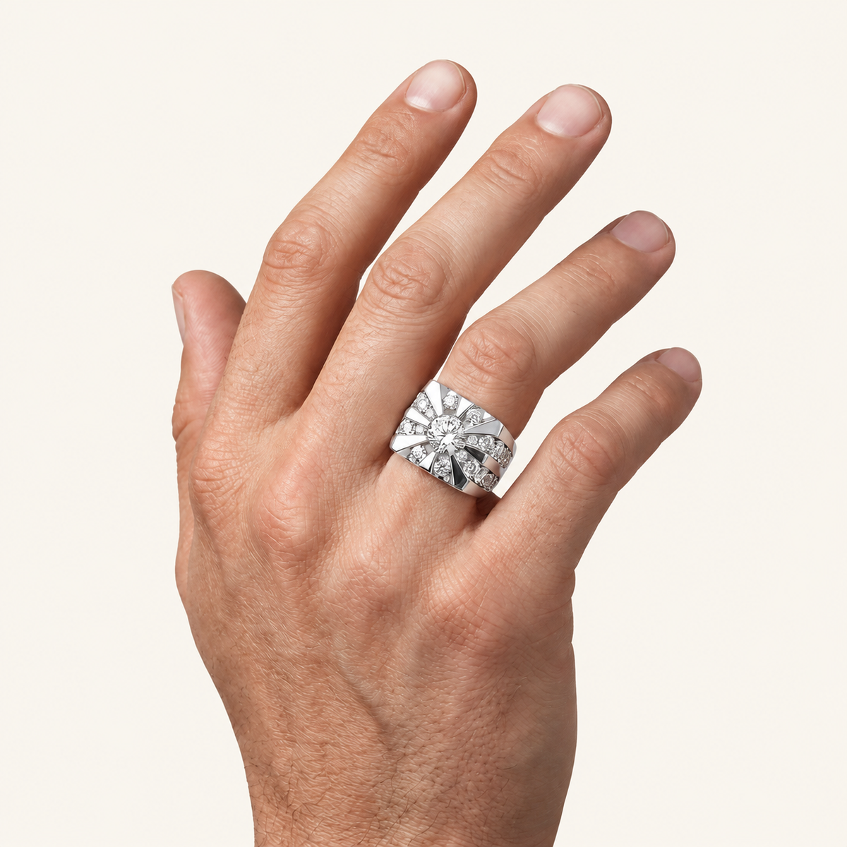 Lab Grown Diamond 5.00 CT Round Cut Men's Ring
