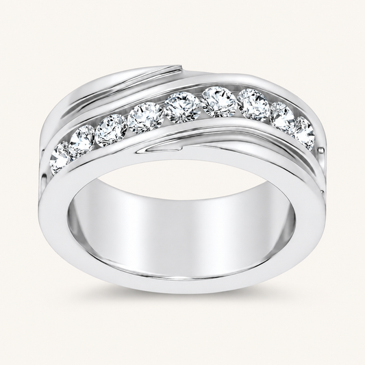 Lab Grown Diamond 1.00 CT Round Cut Men's Ring