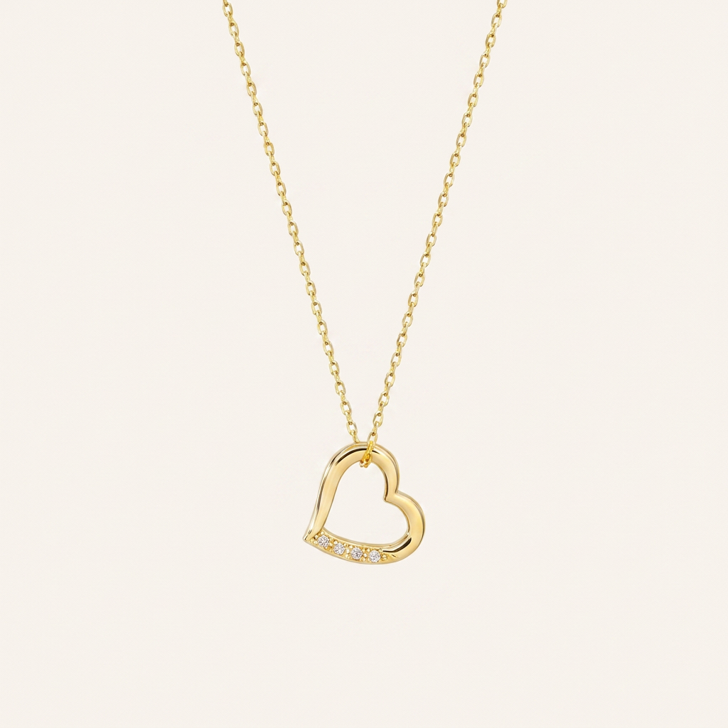Moissanite 0.50 CT Round Cut Diamond Heart Necklace