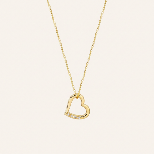 Moissanite 0.50 CT Round Cut Diamond Heart Necklace