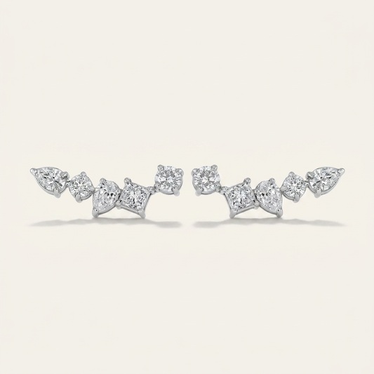 Moissanite 1.28 CT Multi Shape Diamond Stud Earring