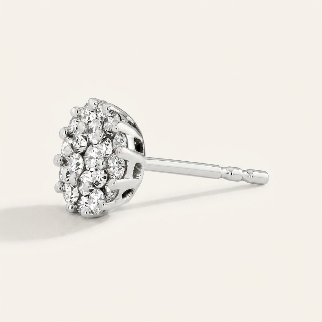 Moissanite 2.00 CT Round Cut Diamond Stud Earrings