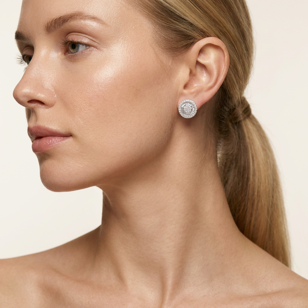 Moissanite 0.83 CT Round Cut Diamond Stud Earrings