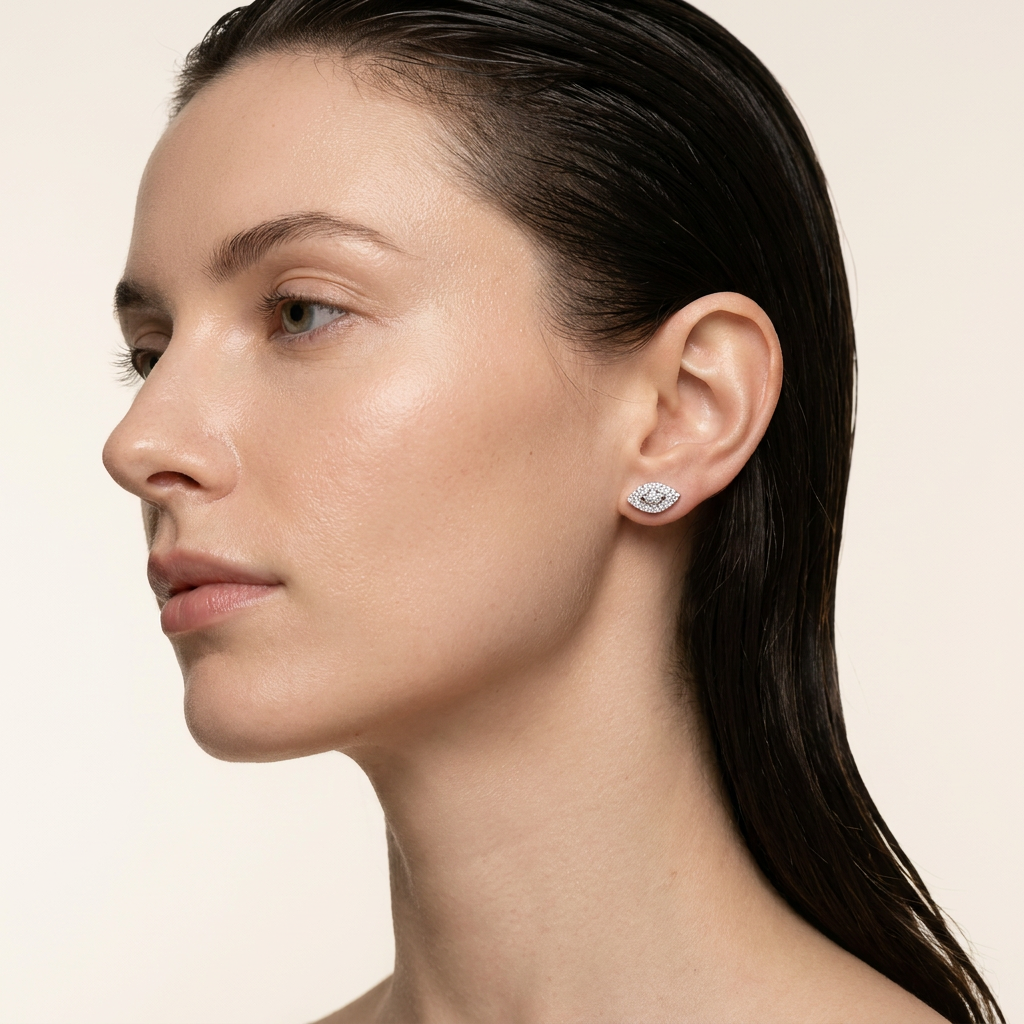 Moissanite 0.20 CT Round Cut Diamond Stud Earrings