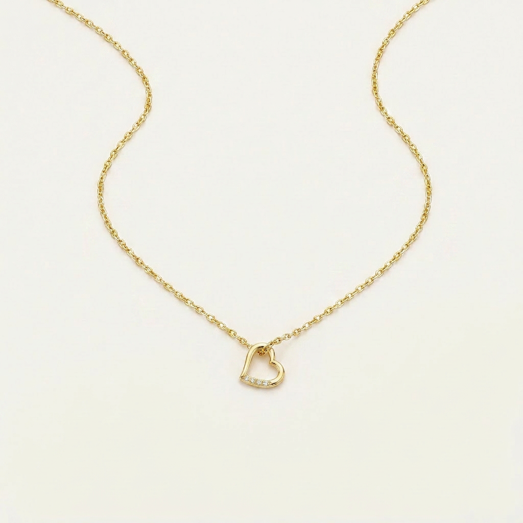 Moissanite 0.50 CT Round Cut Diamond Heart Necklace