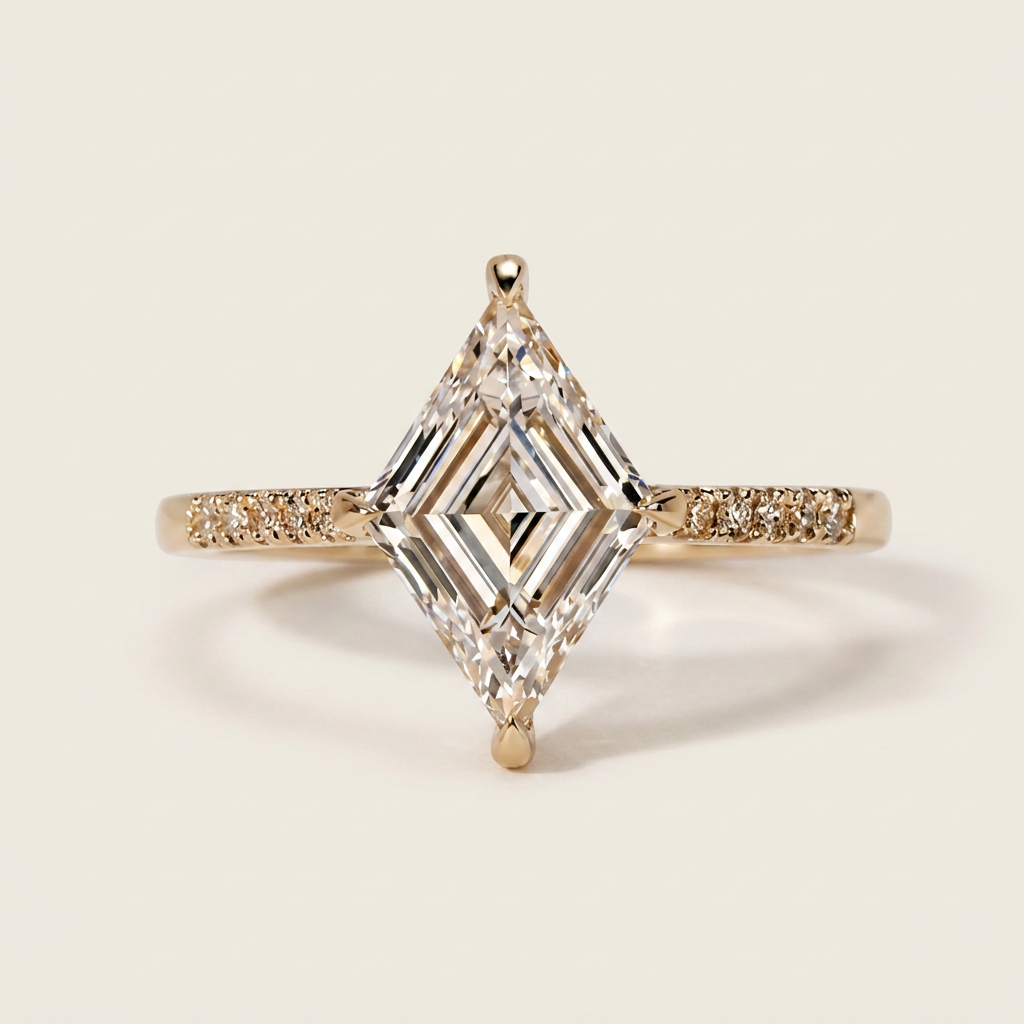 Lab Grown 2.50 CT Lozenge Cut Diamond Solitaire Ring