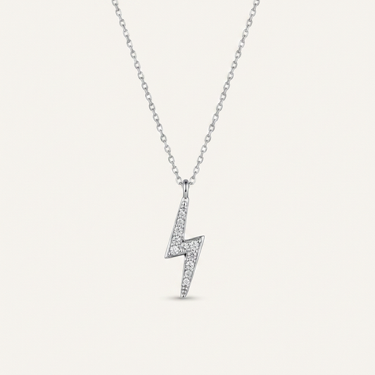 Moissanite 0.50 CT Round Cut Diamond Lightning Bolt Necklace