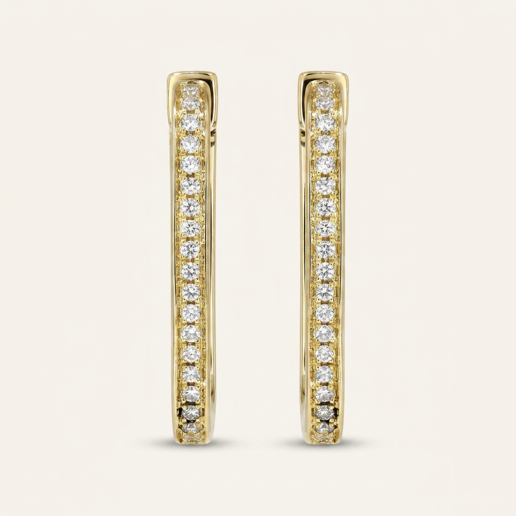 Moissanite 0.30 CT Round Cut Diamond Hoop Earrings