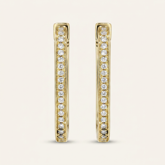 Moissanite 0.30 CT Round Cut Diamond Hoop Earrings
