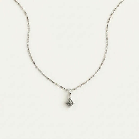 0.76 CT Kite Cut Salt and Pepper Diamond Necklace