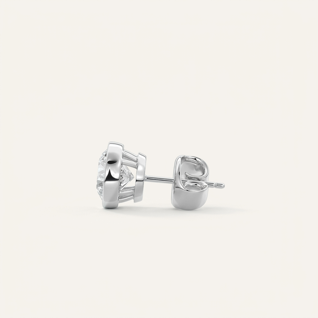 Moissanite 1.00 CT Round Cut Diamond Stud Earrings (V4)