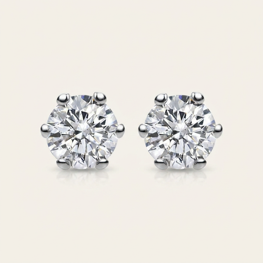 Moissanite 3.00 CT Round Cut Diamond Stud Earring