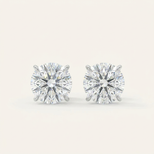 Moissanite 1.00 CT Round Cut Diamond Stud Earring