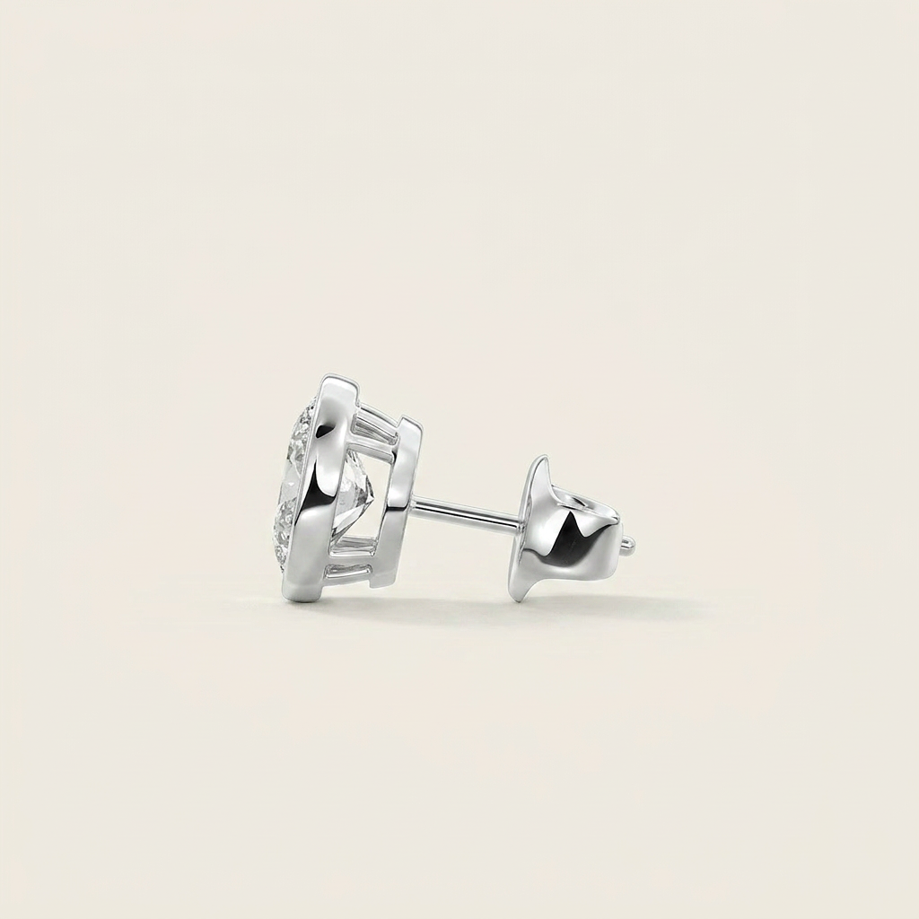 Moissanite 1.00 CT Oval Cut Diamond Stud Earrings (V4)