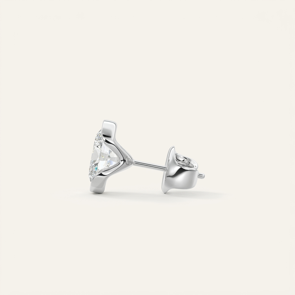 Moissanite 1.00 CT Oval Cut Diamond Stud Earrings (V2)