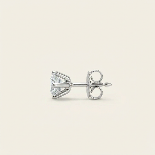 Moissanite 3.00 CT Round Cut Diamond Stud Earring